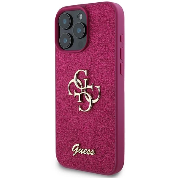 Guess telefontaske til iPhone 16 Pro MagSafe Glitter Script 4G - Lilla