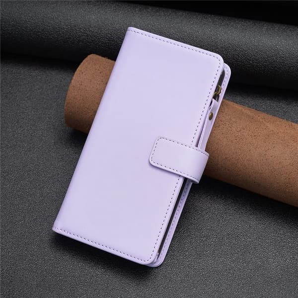 iPhone 15 Pro Plånboksfodral Zipper Flip - Lila Lila