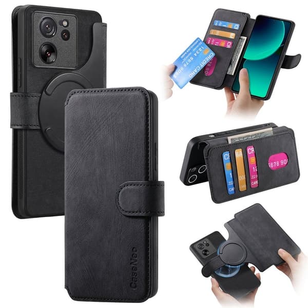 CASENEO Xiaomi 13T Plånboksfodral Konstläder - Svart