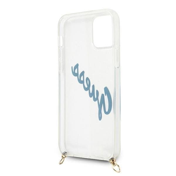 Guess Kuori iPhone 12 Mini Script Vintage Strap - Sininen Blue