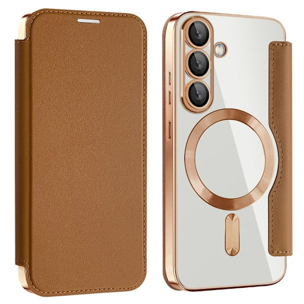 Galaxy S25 Plus Plånboksfodral MagSafe RFID Blocking - Brun Brun