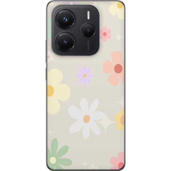 Mobilskal till Xiaomi Redmi Note 14 5G med fejdande blommor