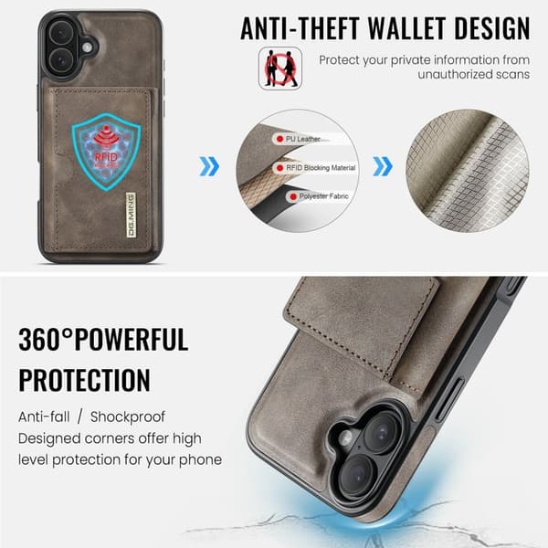 DG.MING M6 Series Mobilskal till iPhone 16 Plus Magnetiskt Brun