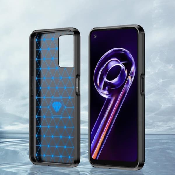Carbon Realme 9 Pro Skal Fleksibel - Sort Black