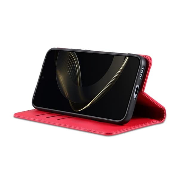 AZNS Xiaomi 17 Plånboksfodral Konstläder - Röd