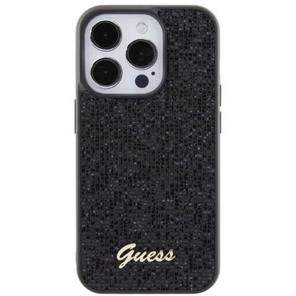 Guess Mobilskal till iPhone 15 Pro Disco Metal Script - Svart Svart