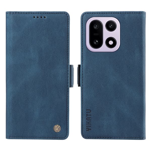 YIKATU OnePlus 15 5G Konstläder Plånboksfodral Skin-touch Feeling Blå