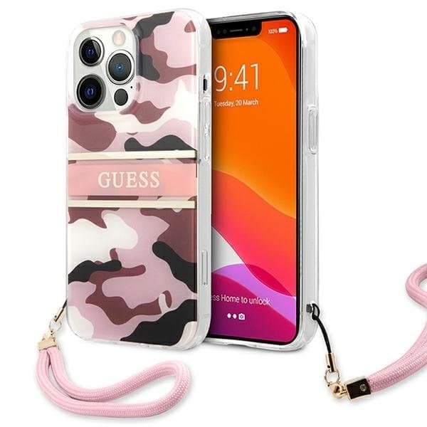 Guess Camo Strap Collection Skal iPhone 13 Pro Max - Pinkki Pink