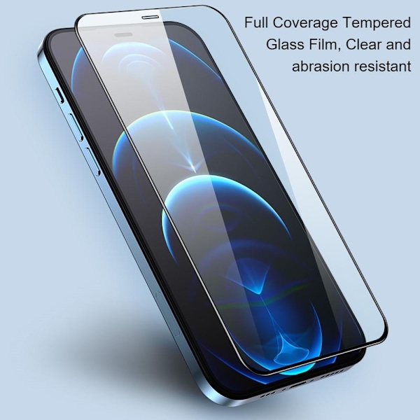 [1-PACK] Härdat Glas Skärmskydd iPhone 12 Mini - Svart Svart