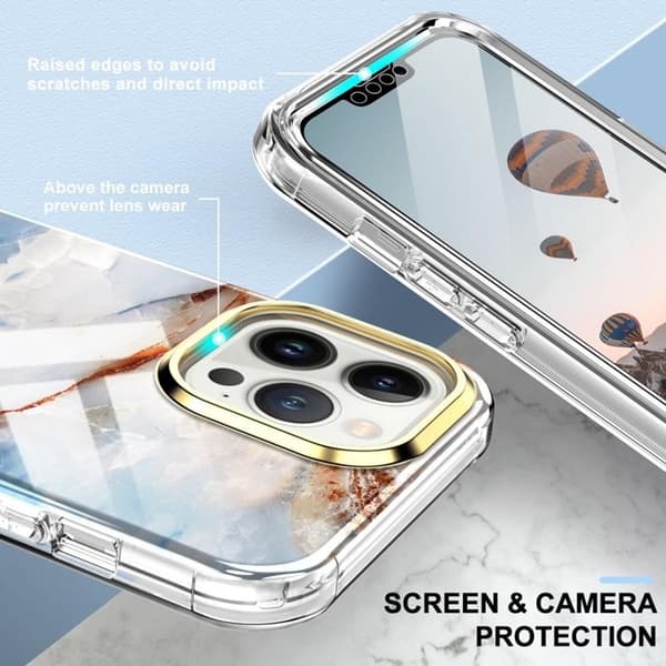 iPhone 14 Pro Skal 360 Marble - Brun Brun
