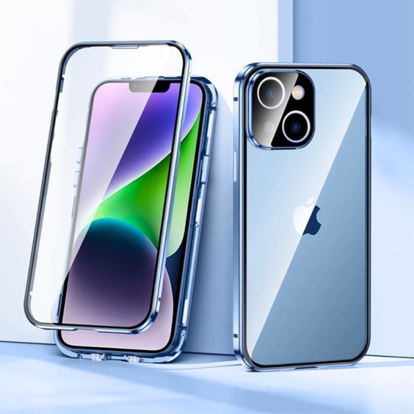 iPhone 14 -suojus metallimagneettinen - sininen