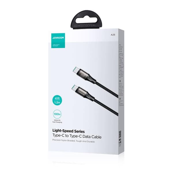 Joyroom USB-C till USB-C kabel 100W 1.2m - Svart Svart