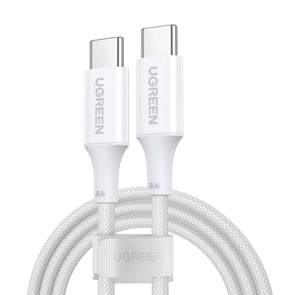 Ugreen USB-C til USB-C US557 PD-kabel 100W 0,5m - Hvid