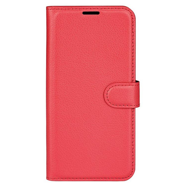 Litchi Flip iPhone 14 Plus Plånboksfodral  - Röd R