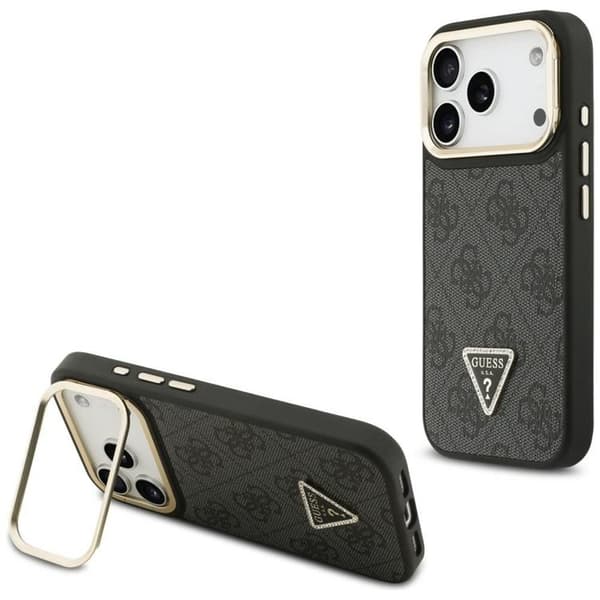 Guess Mobilskal till iPhone 17 Pro MagSafe Triangle Logo & Stand Svart