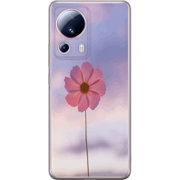 Telefontaske til Xiaomi 13 Lite med lyserød blomst