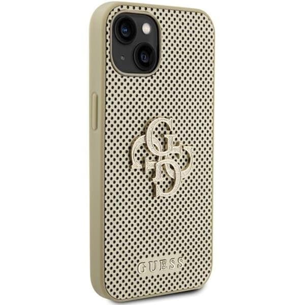 Guess Mobilskal till iPhone 15 Perforated Glitter - Guld Guld