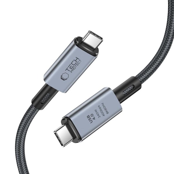 Tech-Protect USB-C til USB-C-kabel Ultraboost 40GBPS PD 240W 1m Grå