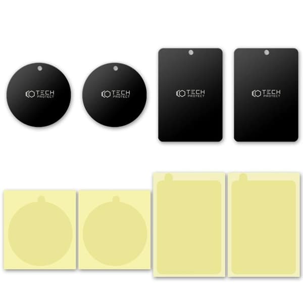 Tech-Protect [4-Pack] Metallplatta Magnetic Bilfäste - Svart Svart