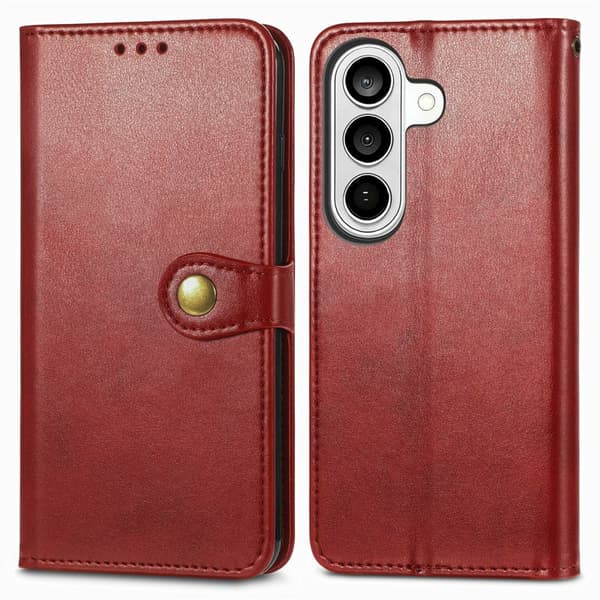 Plånboksfodral för Samsung Galaxy S26 Plus Konstläder Stativ - Röd