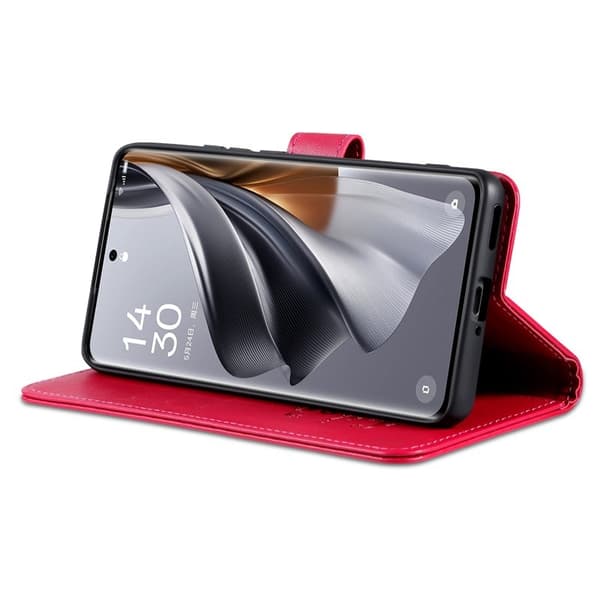 AZNS Xiaomi 14 Ultra Plånboksfodral Ställ Stötsäker Konstläder - Röd