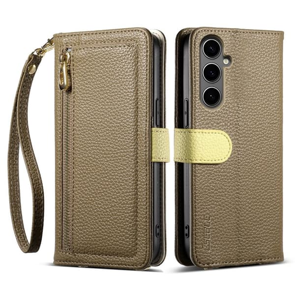 ESEBLE E11 för Samsung Galaxy A35 5G Plånboksfodral Konstläder - Brun