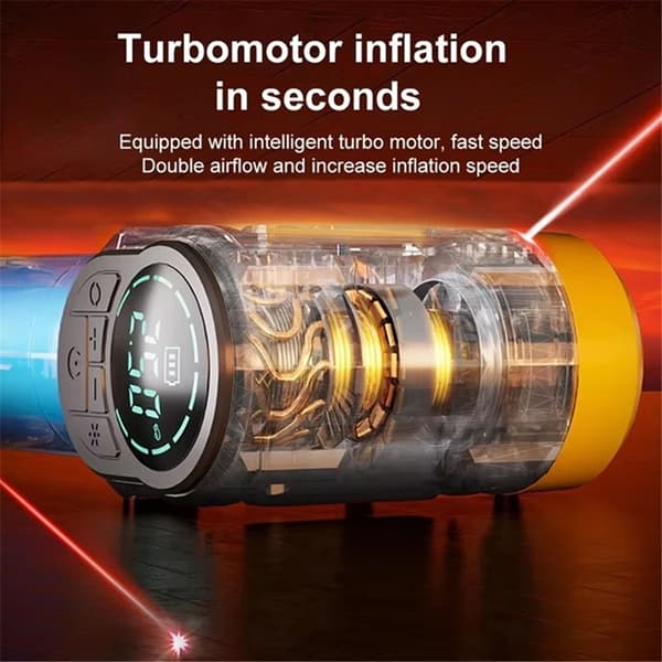 Bärbar Billuftpump Trådlös Elektrisk Däckpump med Display ST-5527