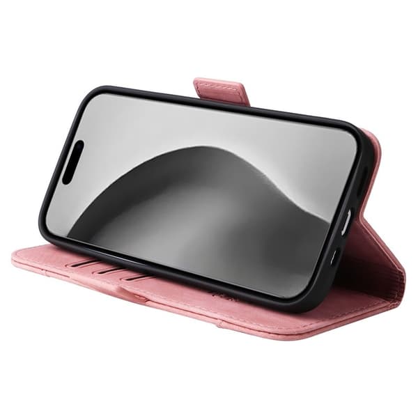 BETOPNICE 001 iPhone 16 Pro Max Plånboksfodral Konstläder - Rosa