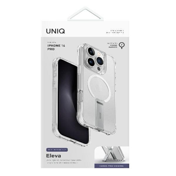UNIQ Mobilskal till iPhone 16 Pro Eleva Vertica Stativ - Clear Transparent