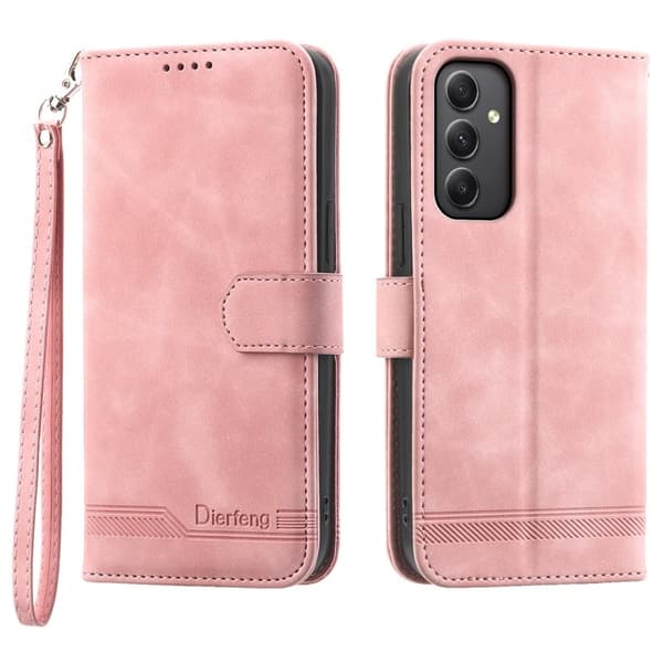 DIERFENG DF-03 Plånboksfodral Konstläder - Ställ - Samsung Galaxy A35 5G - Rosa