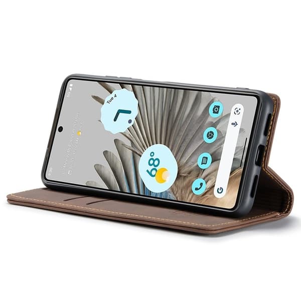 CASEME 013 Series Google Pixel 7 Pro Plånboksfodral Konstläder Brun