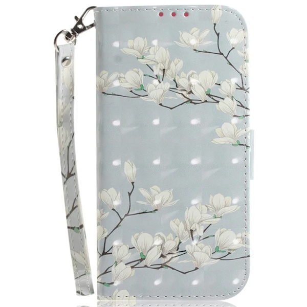 Sony Xperia 10 VI Konstläder Plånboksfodral 3D Pattern - Magnolia Grå