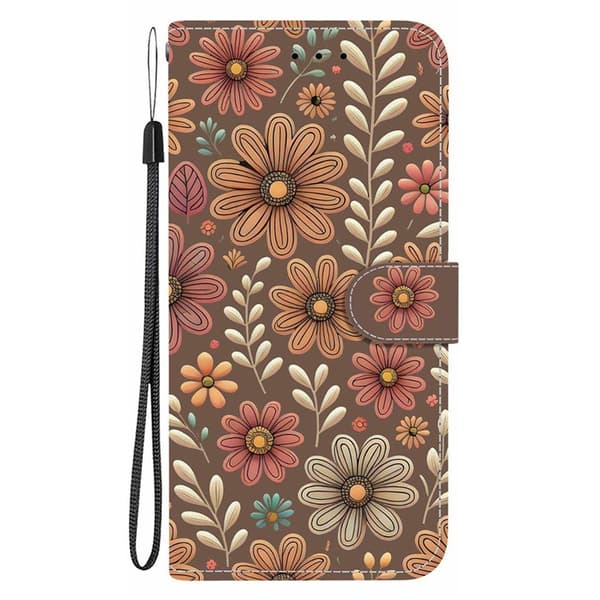 Sony Xperia 1 VII Konstläder Plånboksfodral Pattern Printing - Blossom Brun