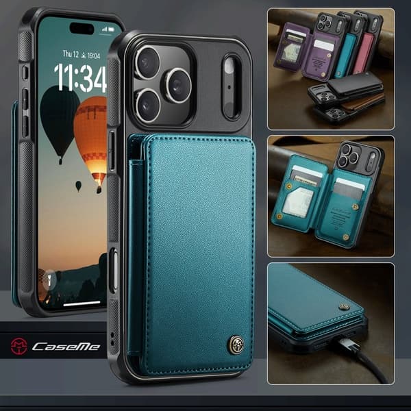 CASEME C22 Mobilskal till iPhone 17 Pro Max med RFID Skydd - Grön