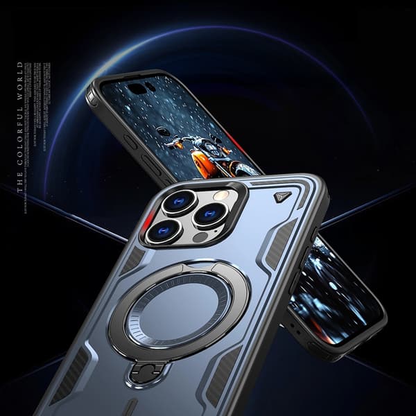 Telefontaske til iPhone 16 Pro Max MagSafe Hybrid Armor Trendy - Blå Blå