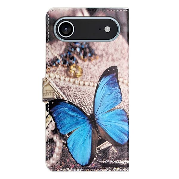 iPhone Air Konstläder Plånboksfodral Pattern Print - Blå Fjäril Blå