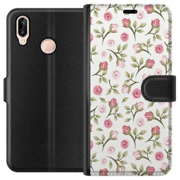 Plånboksfodral till Huawei P20 lite med Blommigt