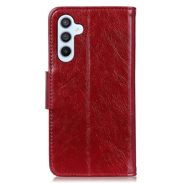 Nappa Samsung Galaxy S26 Plånboksfodral Äkta Läder - Röd