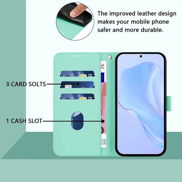 Sony Xperia 10 VII Plånboksfodral Solid Color Konstläder - Mintgrön Grön