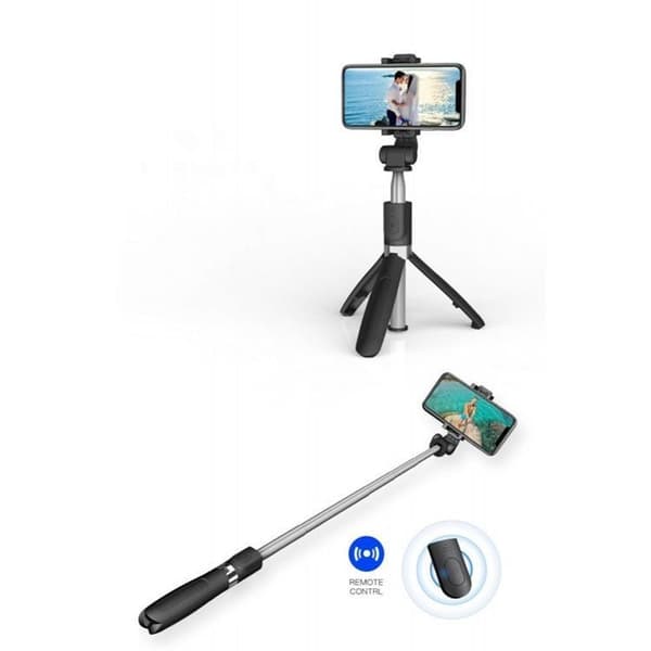 Tech-Protect Trådlös Selfiestick Tripod L01S - Svart Svart