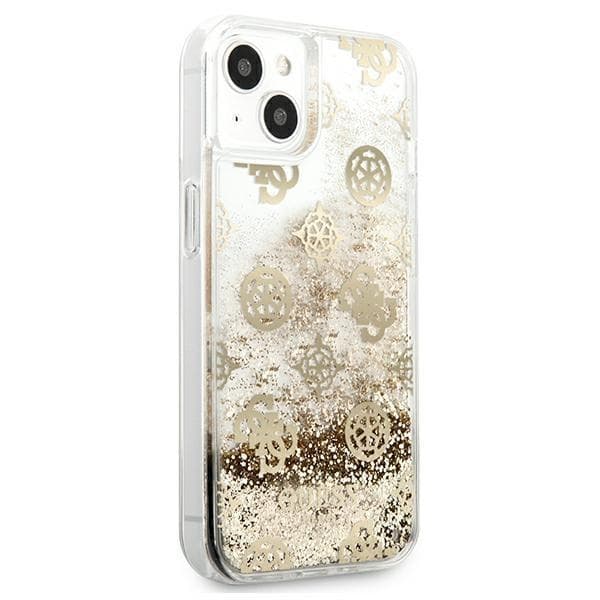 Guess iPhone 13 mini Skal Peony Liquid Glitter - Guld Guld