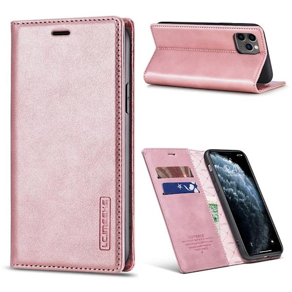LC.IMEEKE iPhone 11 Pro Max Plånboksfodral Konstläder - Roséguld