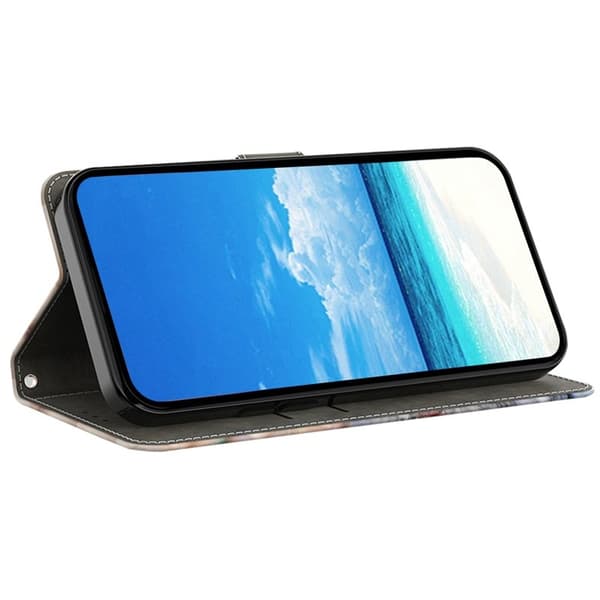 Samsung Galaxy S26 Ultra Plånboksfodral Ställning Mönstertryck Konstläder - Rök
