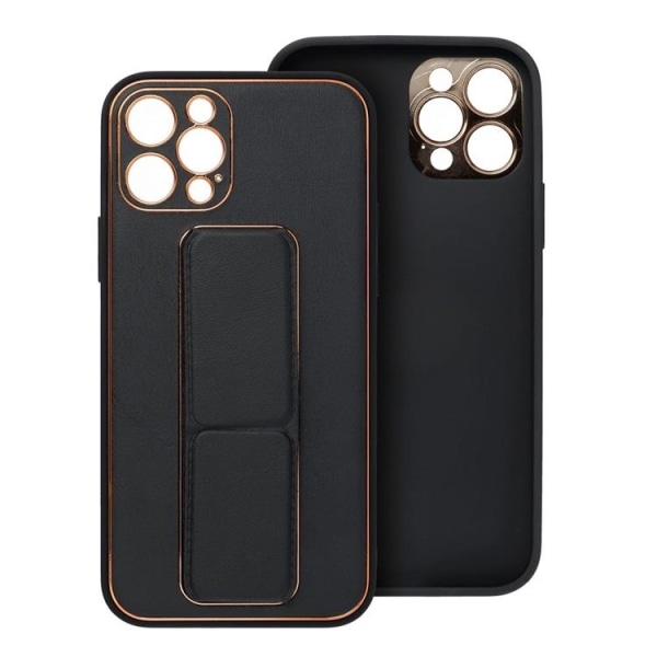 Galaxy AS23 FE Mobile Cover Kickstand nahka - musta