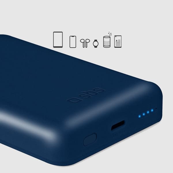 SBS MagSafe Trådlös Power Bank 5000 mAh USB-C - Blå