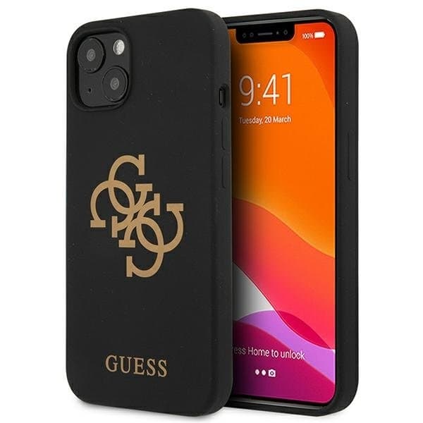 Guess Silicone 4G Logo Cover iPhone 13 mini - Sort Black