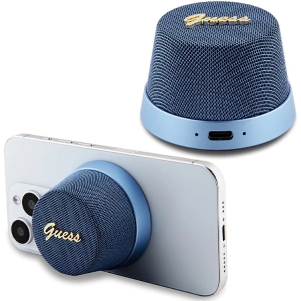 Guess Bluetooth Speaker Magnetic Script Metal - sininen