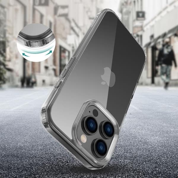 Tech-Protect Telefontaske til iPhone 16 Pro Flexair Hybrid - Klar Transparent