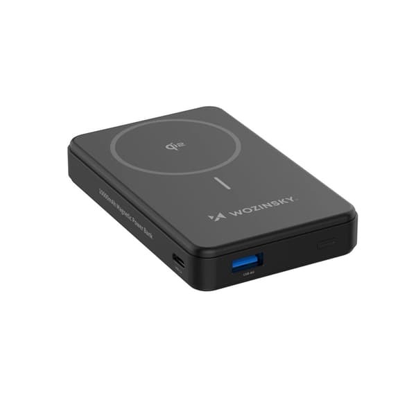 Wozinsky Qi2 Powerbank 10000mAh 22.5W 1xUSB-C 1xUSB-A - Sort Svart