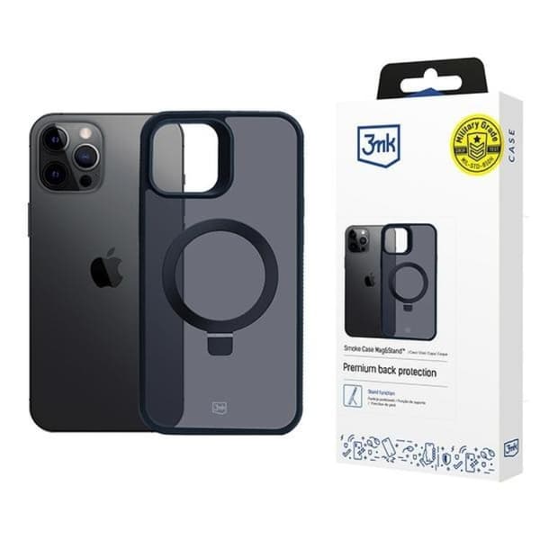 3MK Mobilskal till iPhone 12 Pro Max MagSafe Smoke Stativ - Svart Black